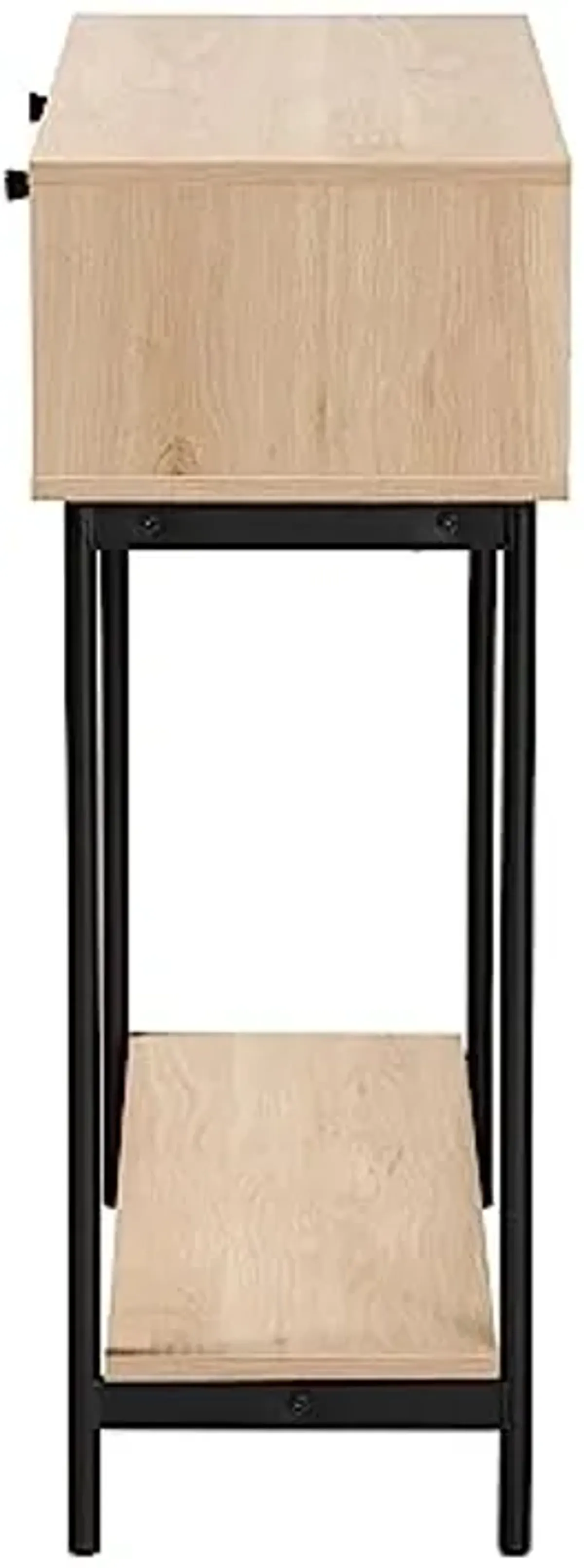 Baxton Studio Sherwin Console Table, One Size, Light Brown/Black