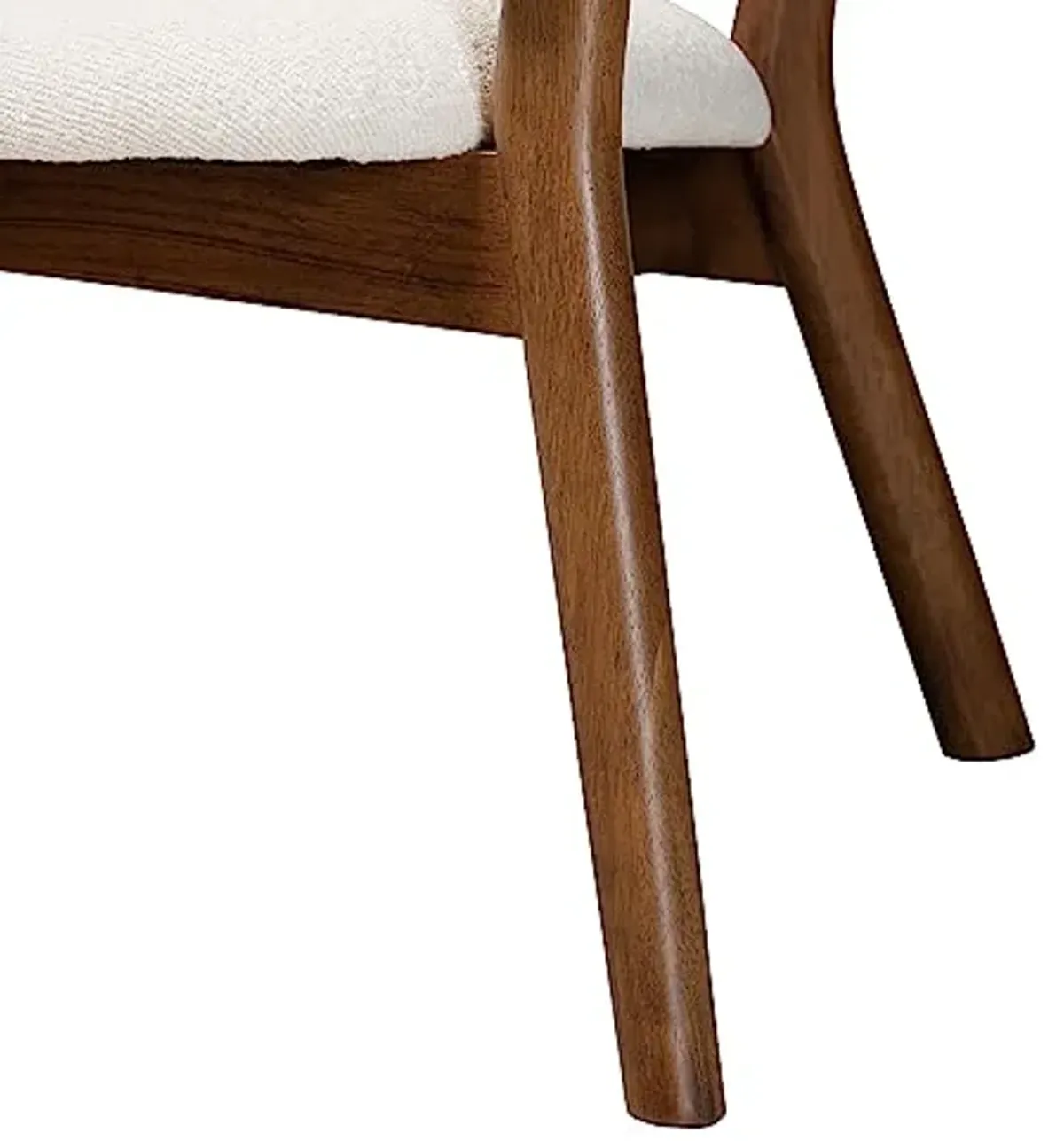 Baxton Studio Baron Chairs, Set of 2, Cream/Walnut Brown