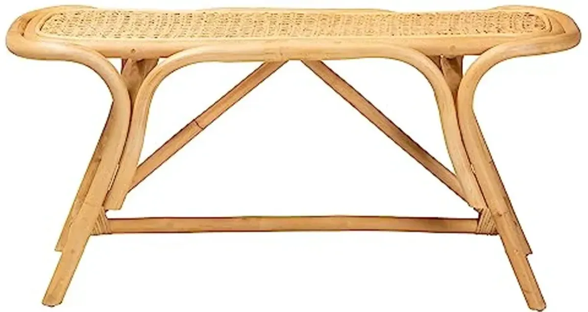 Baxton Studio Septa Natural Rattan Accent Bench, One Size