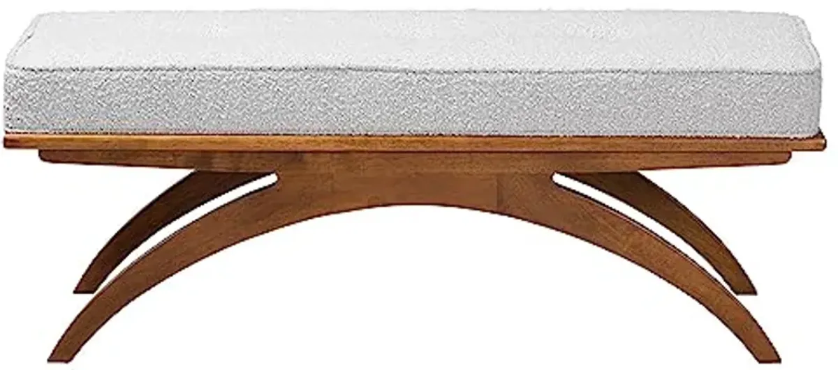 Baxton Studio Orella Bench & Banquette, One Size, Light Grey/Walnut Brown