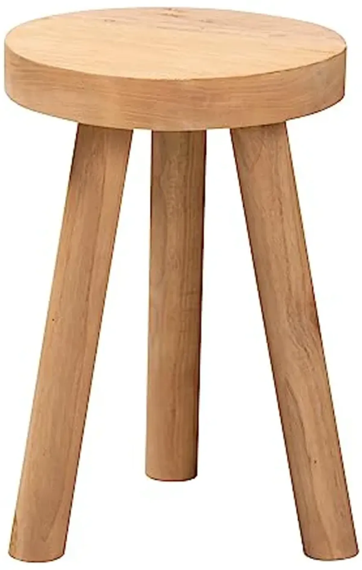 Baxton Studio Terah Teak Wood Footstool, One Size, Natural