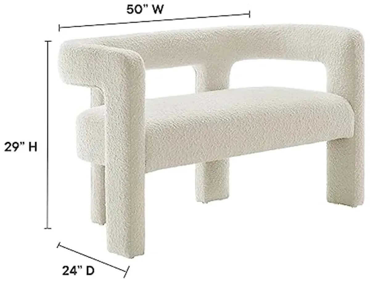 Modway EEI-6477-IVO Kayla Boucle Upholstered Loveseat, Ivory