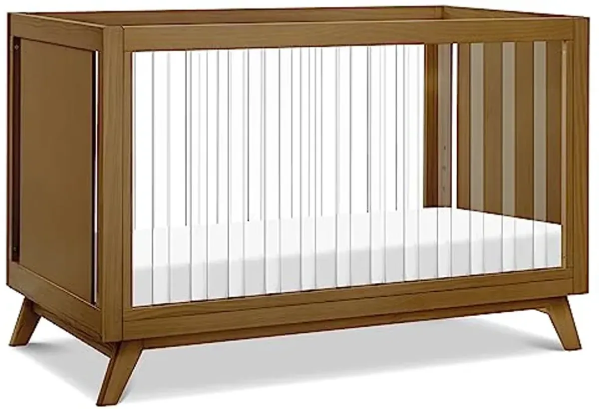 DaVinci Otto 3-in-1 Convertible Crib in Walnut with Acrylic Slats, Greenguard Gold Certified