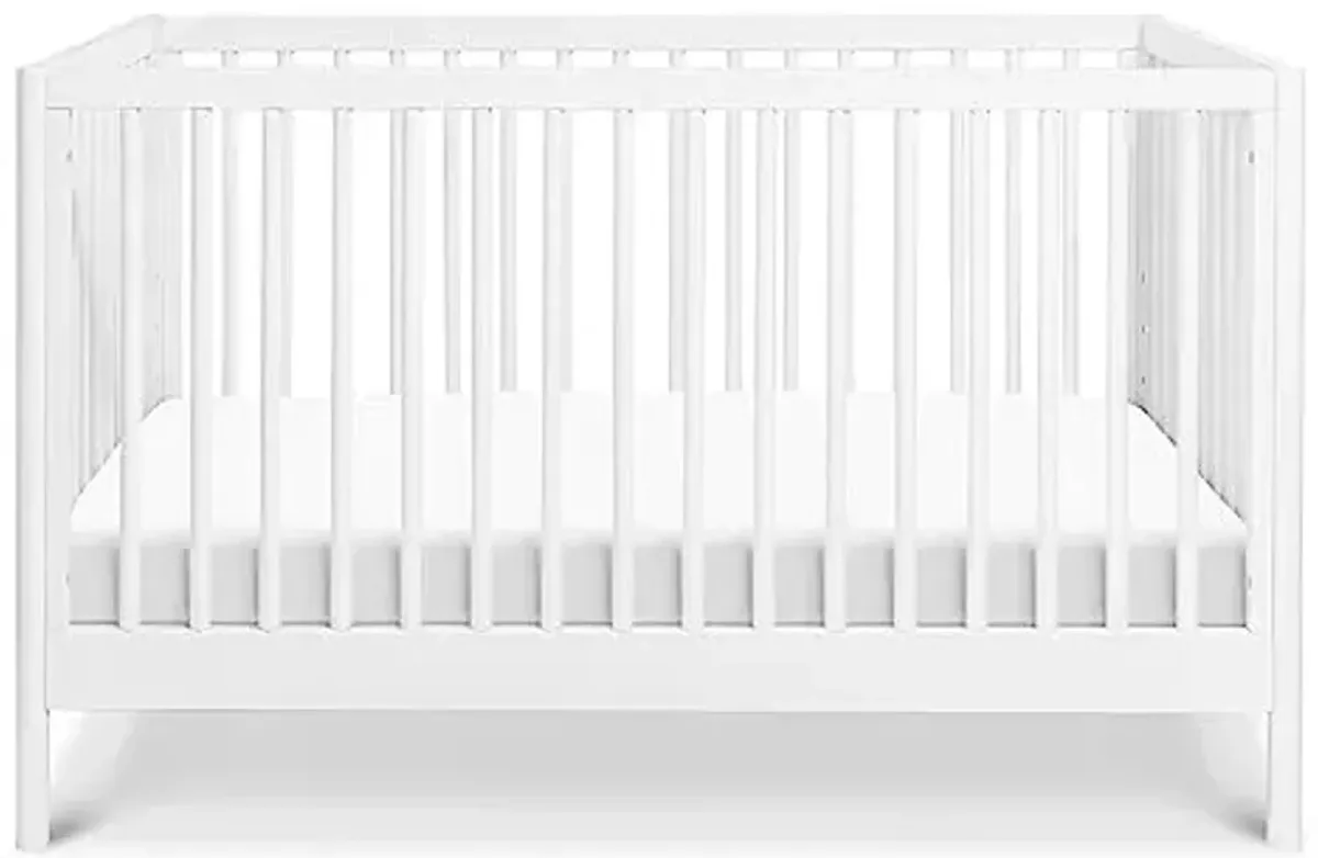 Davinci Birdie 3-in-1 Convertible Baby Crib with Wooden Toddler Bed and Daybed Conversion - Durable, Easy to Assemble & GREENGUARD Gold Certified - 4 Adjustable Mattress Heights - White