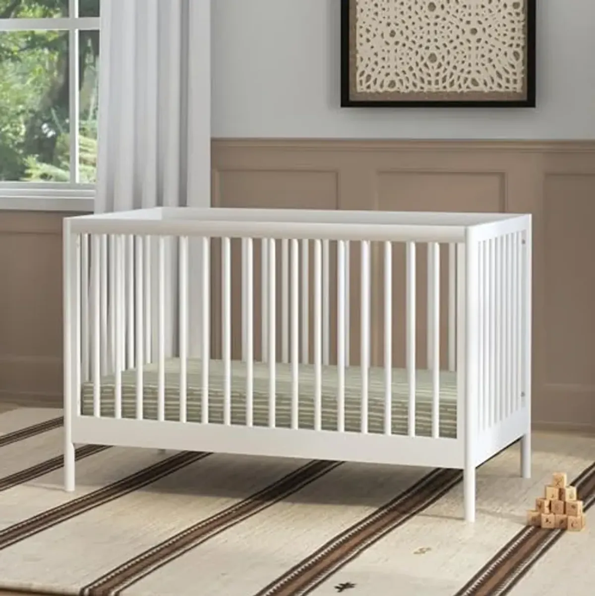 DaVinci Birdie 3-in-1 Convertible Crib, White, Easy Assemble, Greenguard Gold Certified