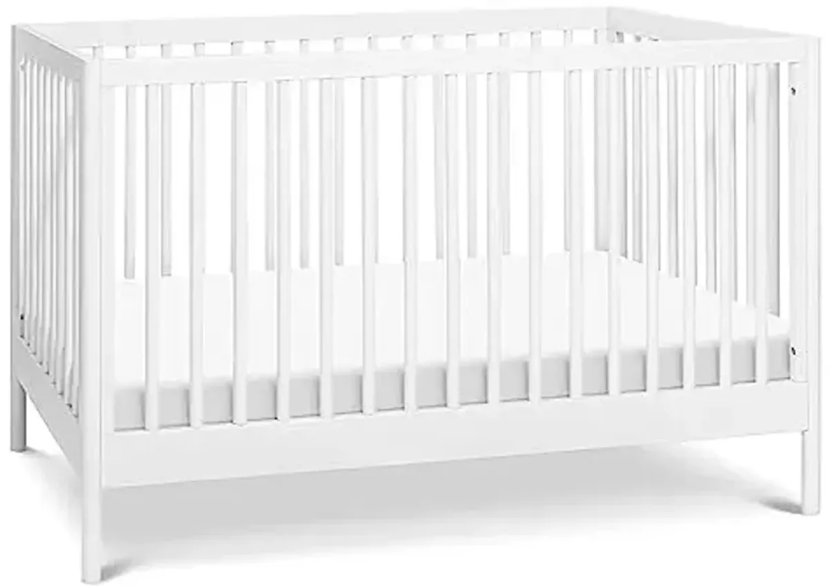 Davinci Birdie 3-in-1 Convertible Baby Crib with Wooden Toddler Bed and Daybed Conversion - Durable, Easy to Assemble & GREENGUARD Gold Certified - 4 Adjustable Mattress Heights - White