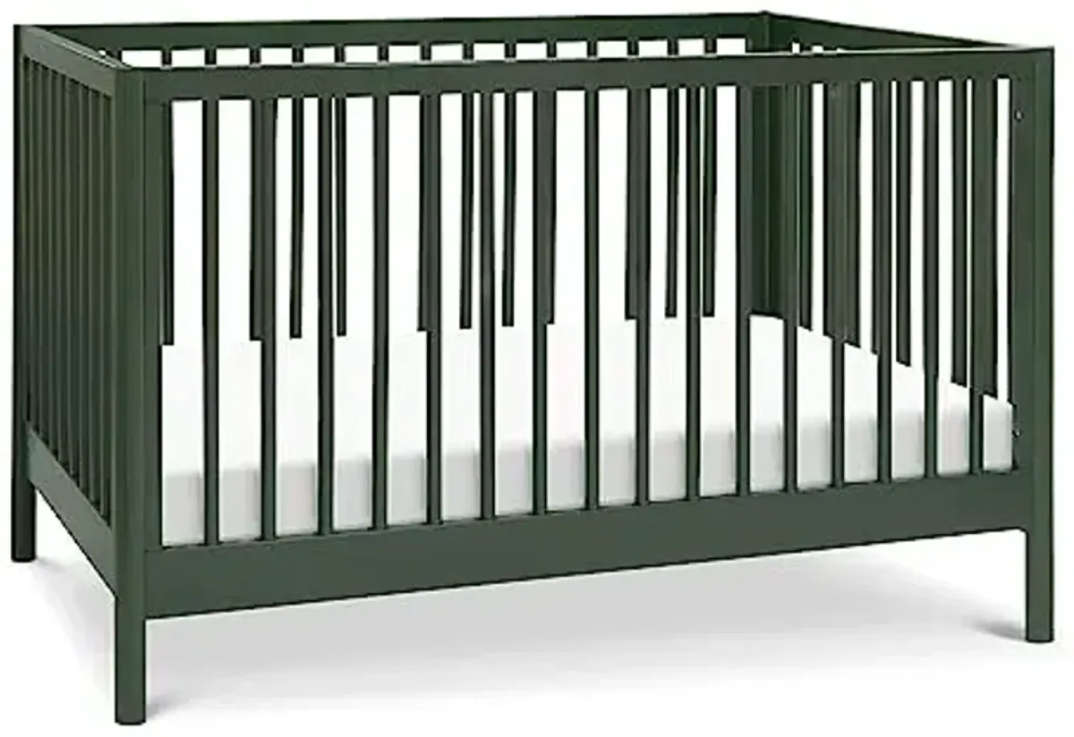 DaVinci Birdie 3-in-1 Convertible Baby Crib with Toddler Bed & Daybed Conversion, Durable & Easy to Assemble - GREENGUARD Gold Certified w/ 4 Adjustable Mattress Heights - Forest Green