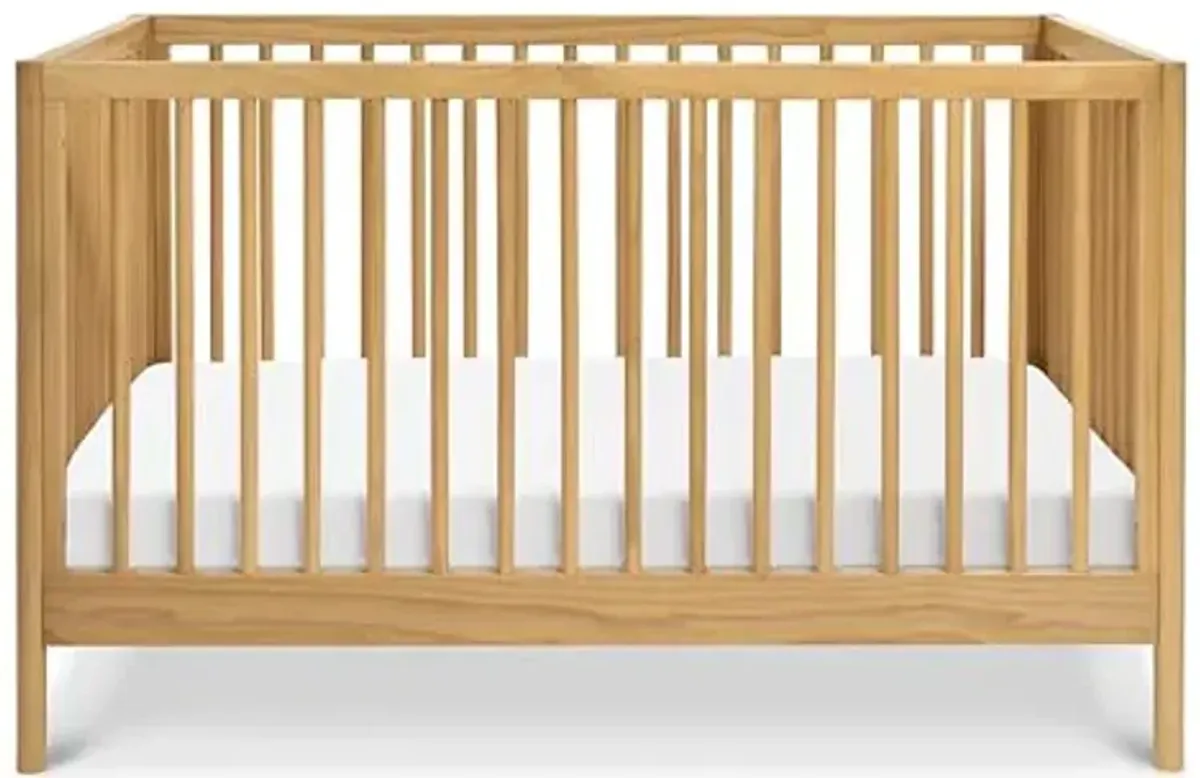 DaVinci Birdie 3-in-1 Convertible Baby Crib - GREENGUARD Gold Certified Crib - Convertible Crib to Toddler Bed and Daybed - Baby Bed w/ 4 Adjustable Heights - Easy to Assemble Wooden Crib - Honey