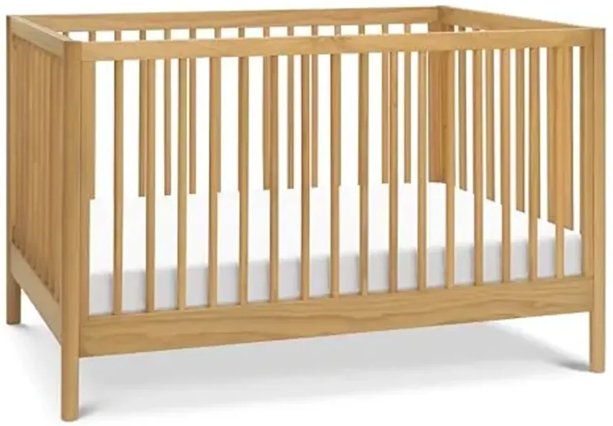 DaVinci Birdie 3-in-1 Convertible Baby Crib - GREENGUARD Gold Certified Crib - Convertible Crib to Toddler Bed and Daybed - Baby Bed w/ 4 Adjustable Heights - Easy to Assemble Wooden Crib - Honey