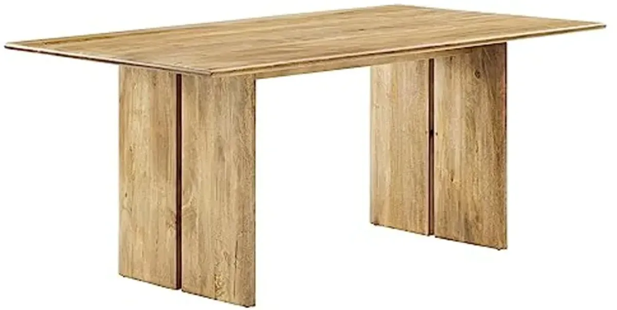 Modway Amistad 72" Solid Wood Modern Farmhouse Rectangular Dining Table in Oak