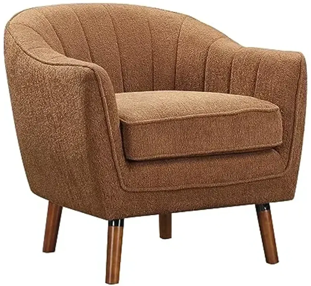 Lexicon Alard Tufted Fabric Barrel Accent Chair, Rust