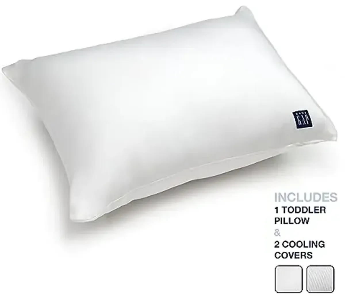 Delta Children Gap babyGap Toddler Pillow with 2 Cooling Covers, White/Grey Stripe