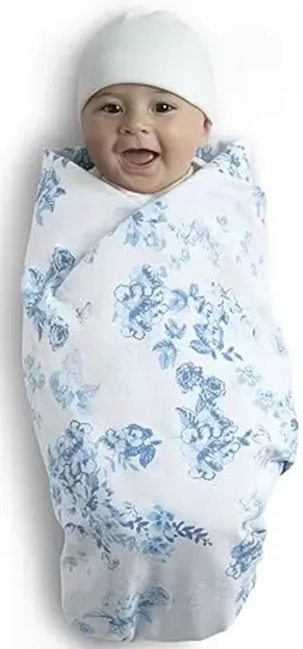 Delta Children 100% Organic Jersey Cotton Baby Receiving Blankets for Girls and Boys – 30x40 Inches - GOTS Certified (Pack of 2), Blue Botanicals