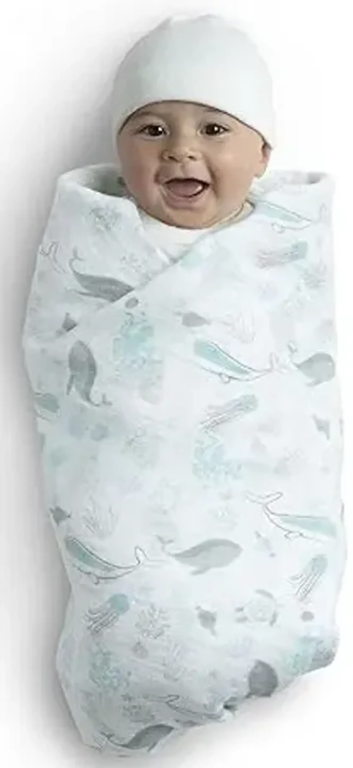 Delta Children 100% Cotton Muslin Baby Receiving Blankets for Girls and Boys – 47x47 Inches (Pack of 2), Sea Life