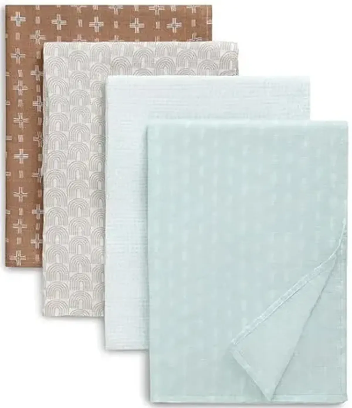 Delta Children 100% Cotton Muslin Baby Receiving Blankets for Girls and Boys – 47x47 Inches (Pack of 4), Neutral Boho