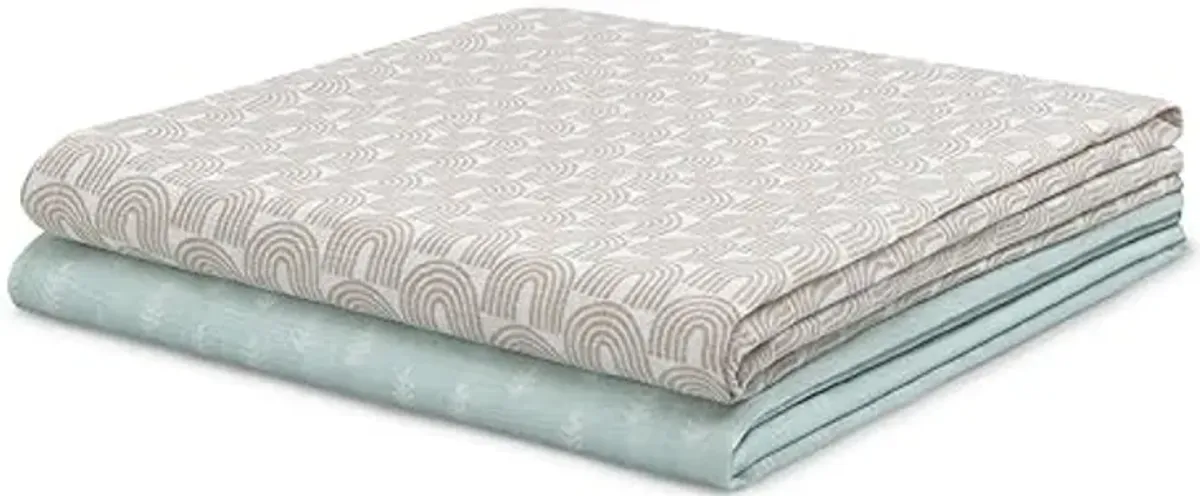 Delta Children 100% Cotton Muslin Baby Receiving Blankets for Girls and Boys – 47x47 Inches (Pack of 2), Neutral Boho