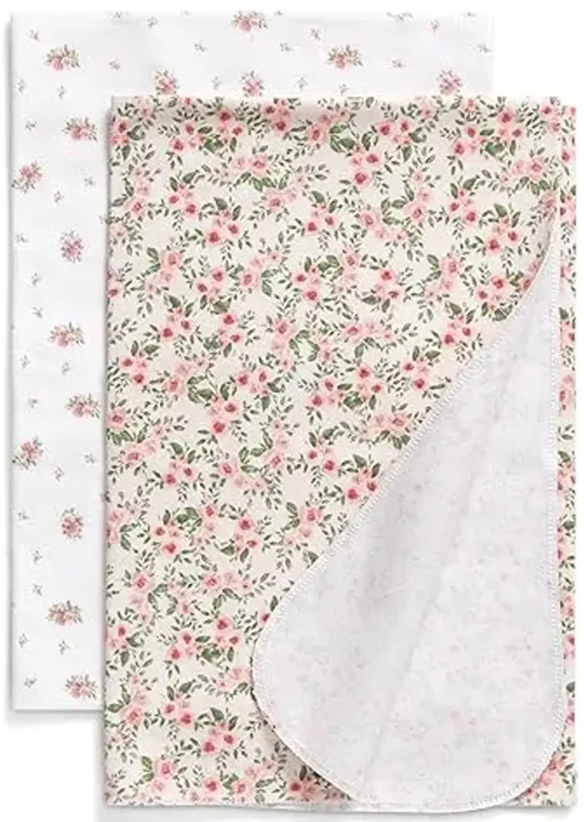 Delta Children 100% Cotton Flannel Baby Receiving Blankets for Girls and Boys – 30x30 Inches (Pack of 2), Pink Floral