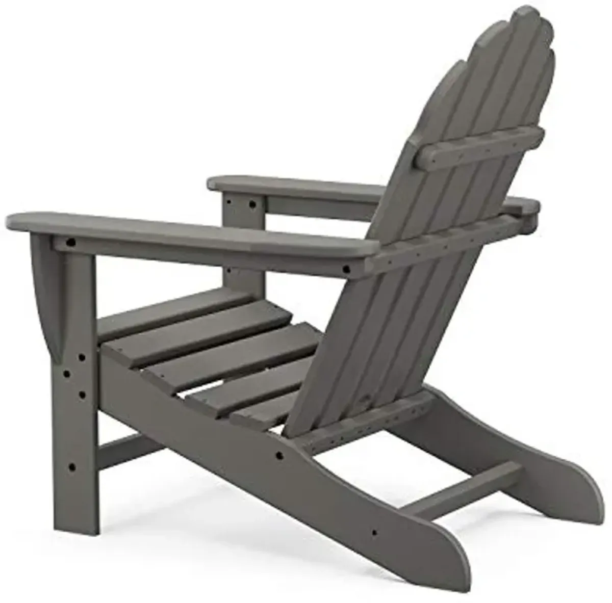 POLYWOOD NCC2280GY Nautical Arms Chaise, Slate Grey & AD4030GY Classic Outdoor Adirondack Chair, Slate Grey