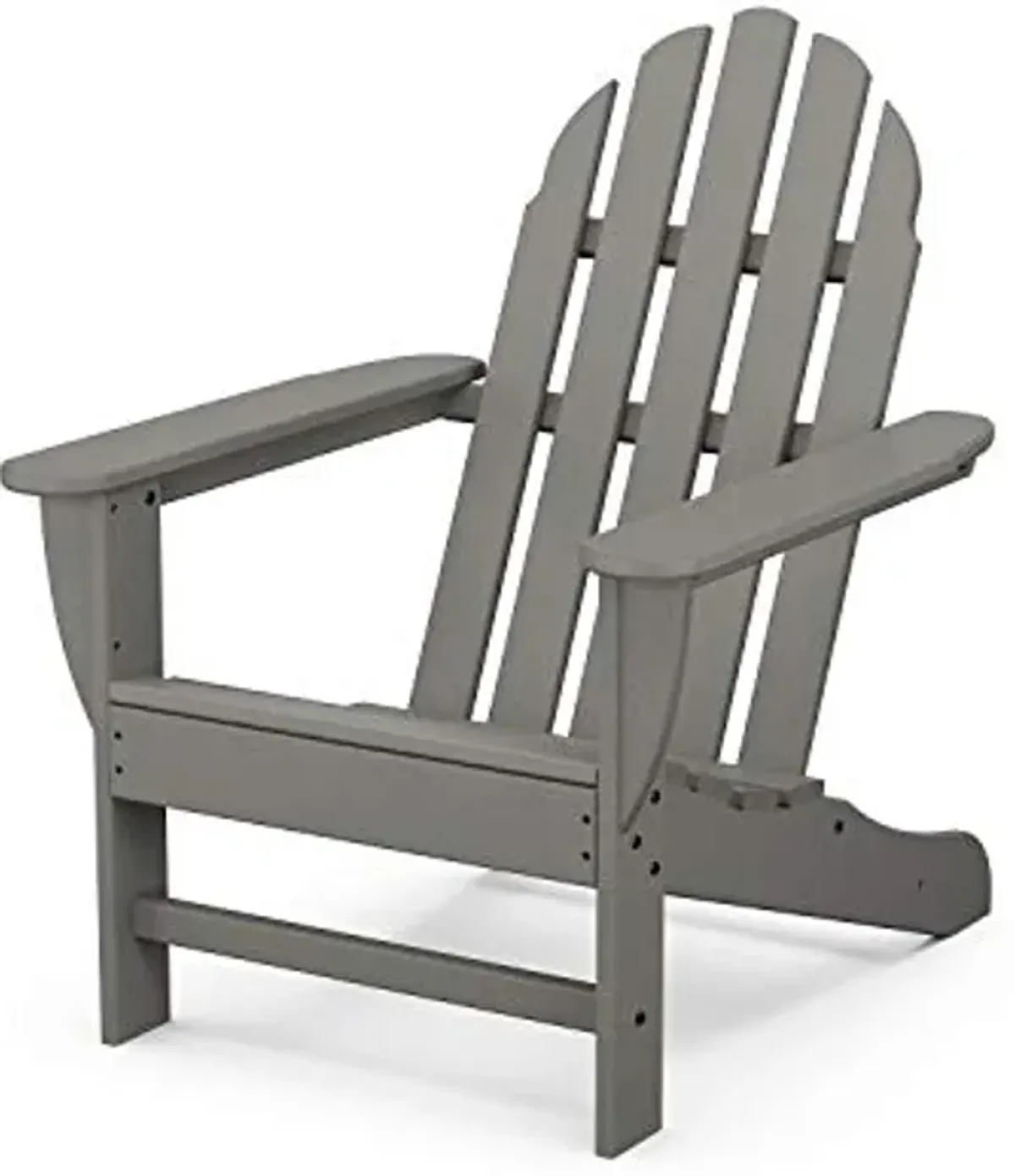 POLYWOOD NCC2280GY Nautical Arms Chaise, Slate Grey & AD4030GY Classic Outdoor Adirondack Chair, Slate Grey