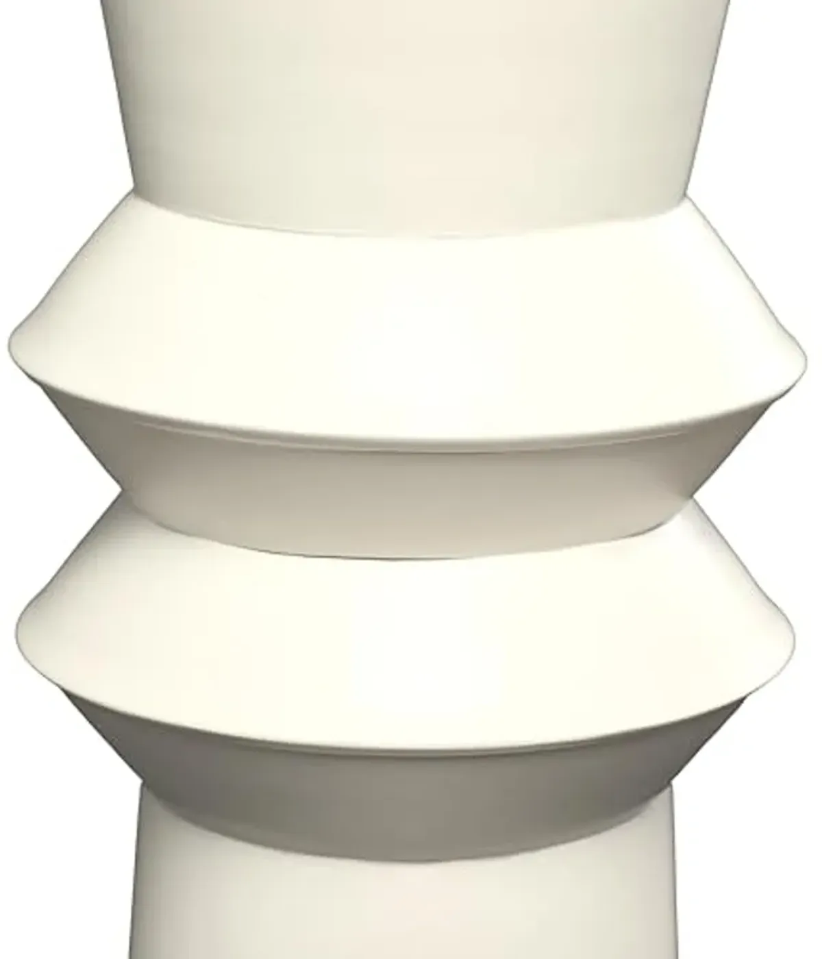 The Novogratz Metal Decorative Vase Tall Art Deco Fluted Floor Centerpiece Vase, Flower Vase for Home Decoration 8" x 8" x 32", Cream