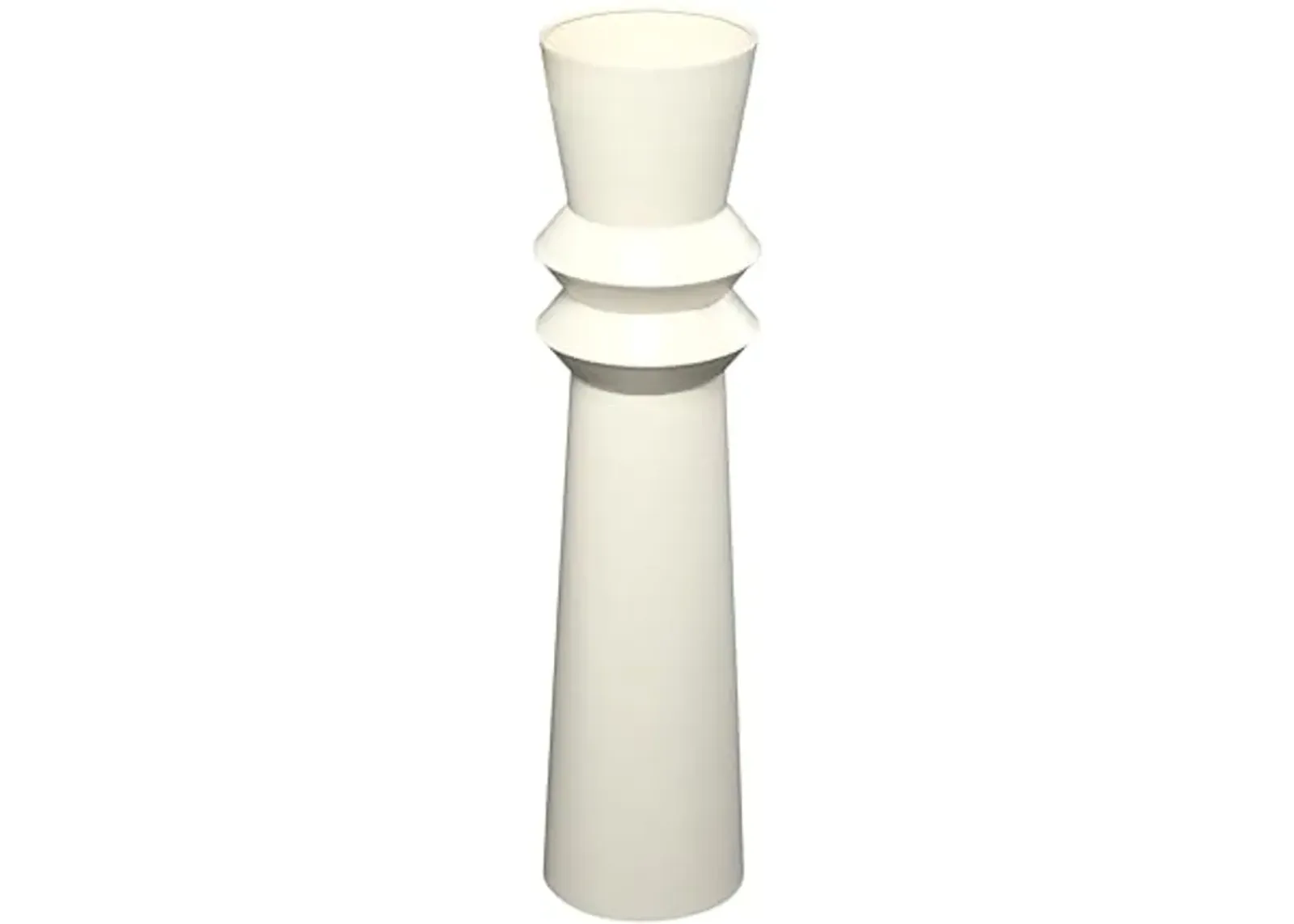 The Novogratz Metal Decorative Vase Tall Art Deco Fluted Floor Centerpiece Vase, Flower Vase for Home Decoration 8" x 8" x 32", Cream