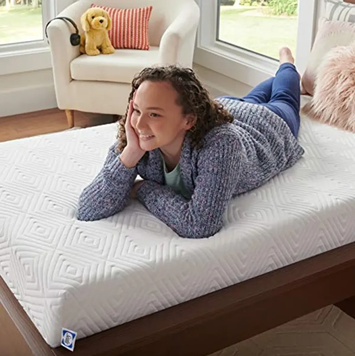 Sealy - Memory Foam Bed in a Box - 8 Inch, Medium Feel, Twin Size, CopperChill Technology, CertiPur-US Certified,White & 6" Medium-Firm Adaptive Memory Foam Mattress with CopperChill Technology