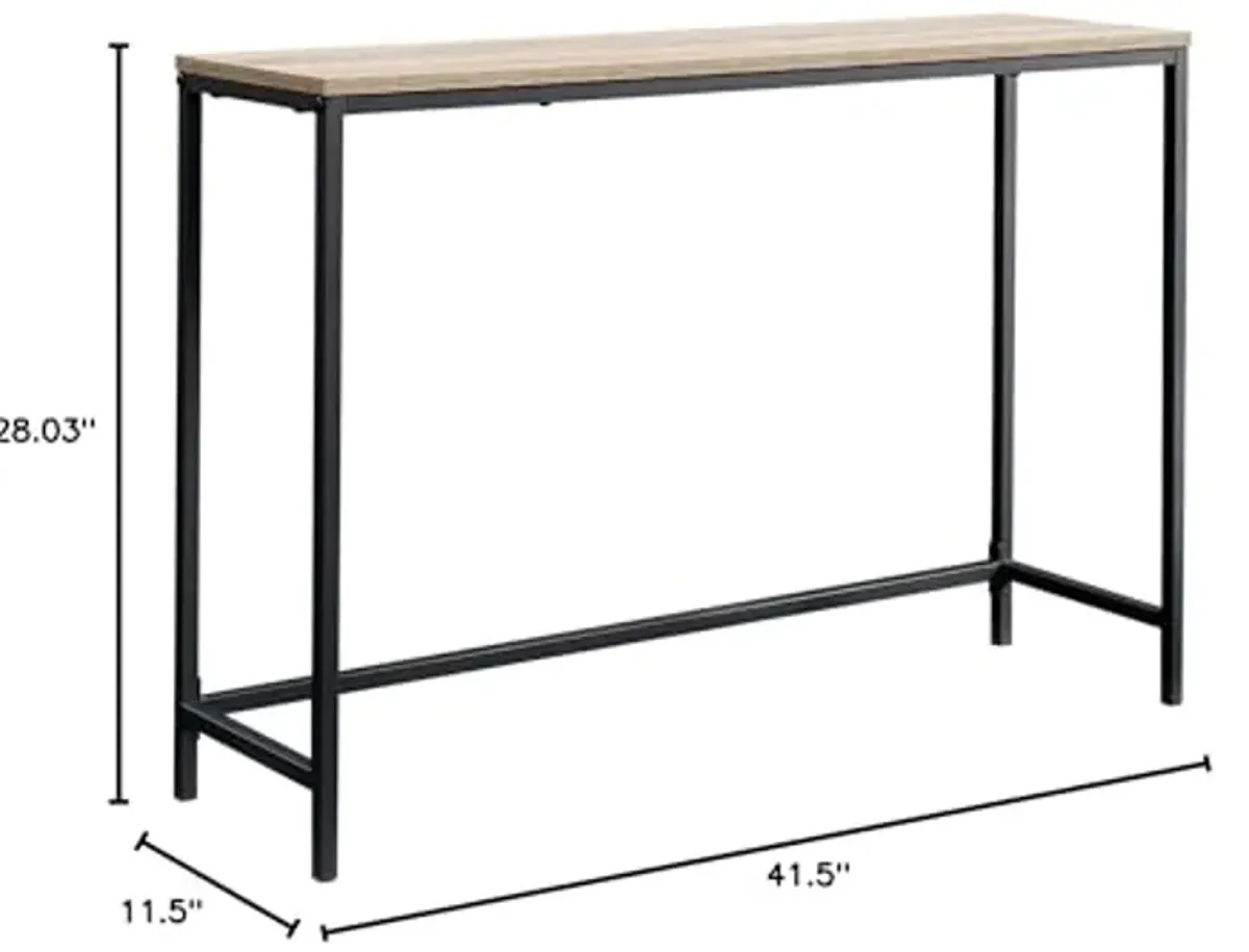 Sauder North Avenue Sofa Table and Bookcase Bundle, Black Metal and Charter Oak Finish