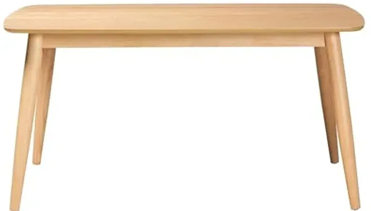 Baxton Studio Flora Wooden Dining Table, 35.4-inch D x 59.1-inch W, Natural Oak