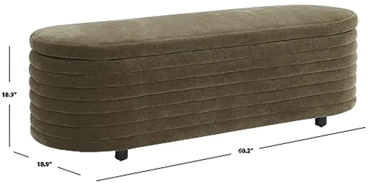 SAFAVIEH Home Couture Collection SFV5040 Bench, Dark Olive/Black