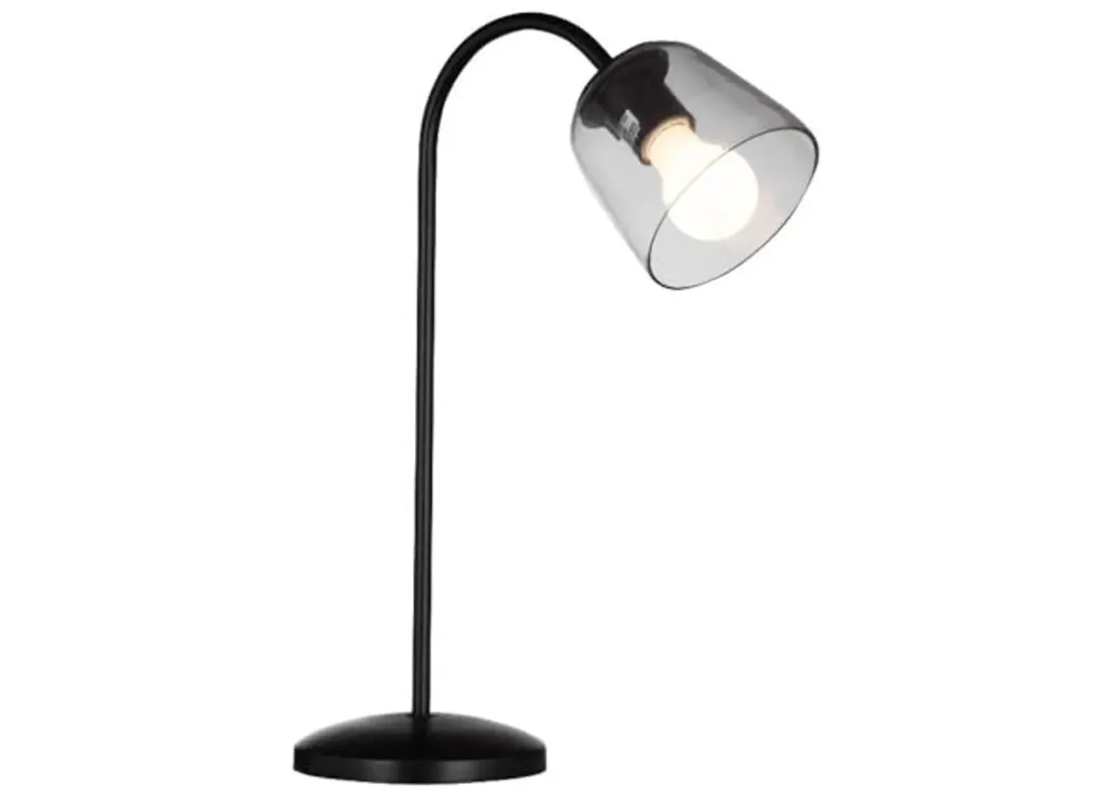 Bassett Mirror Company Veen Glass and Metal Desk Lamp in Bronze