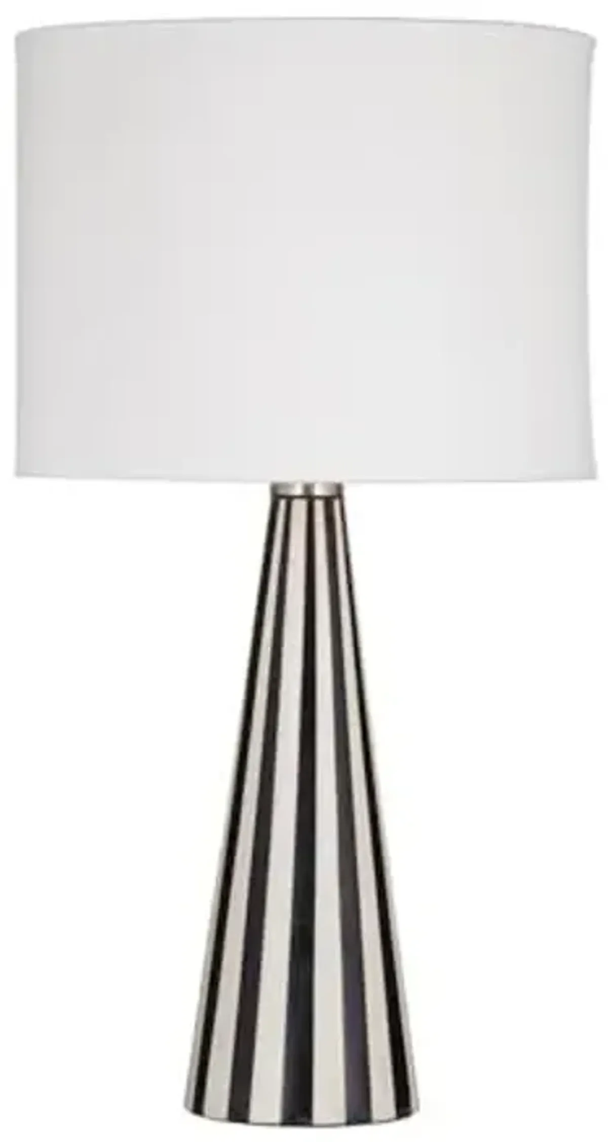 Bassett Mirror Company Cocos Table Lamp in Black and White Resin