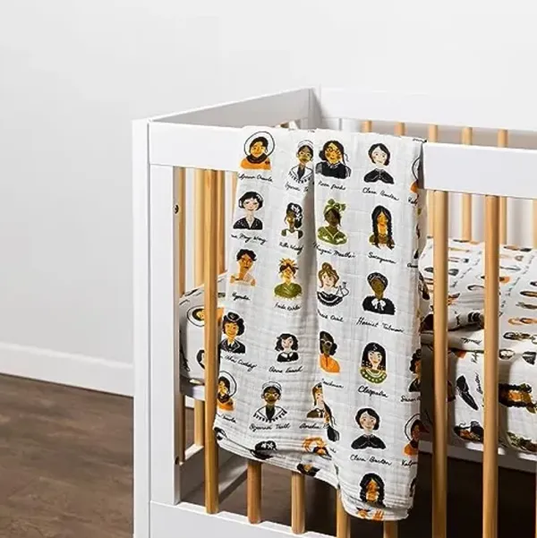 Babyletto 100% Organic Cotton Swaddle, GOTS-Certified, Ultra-Soft and Breathable Muslin - Women in History