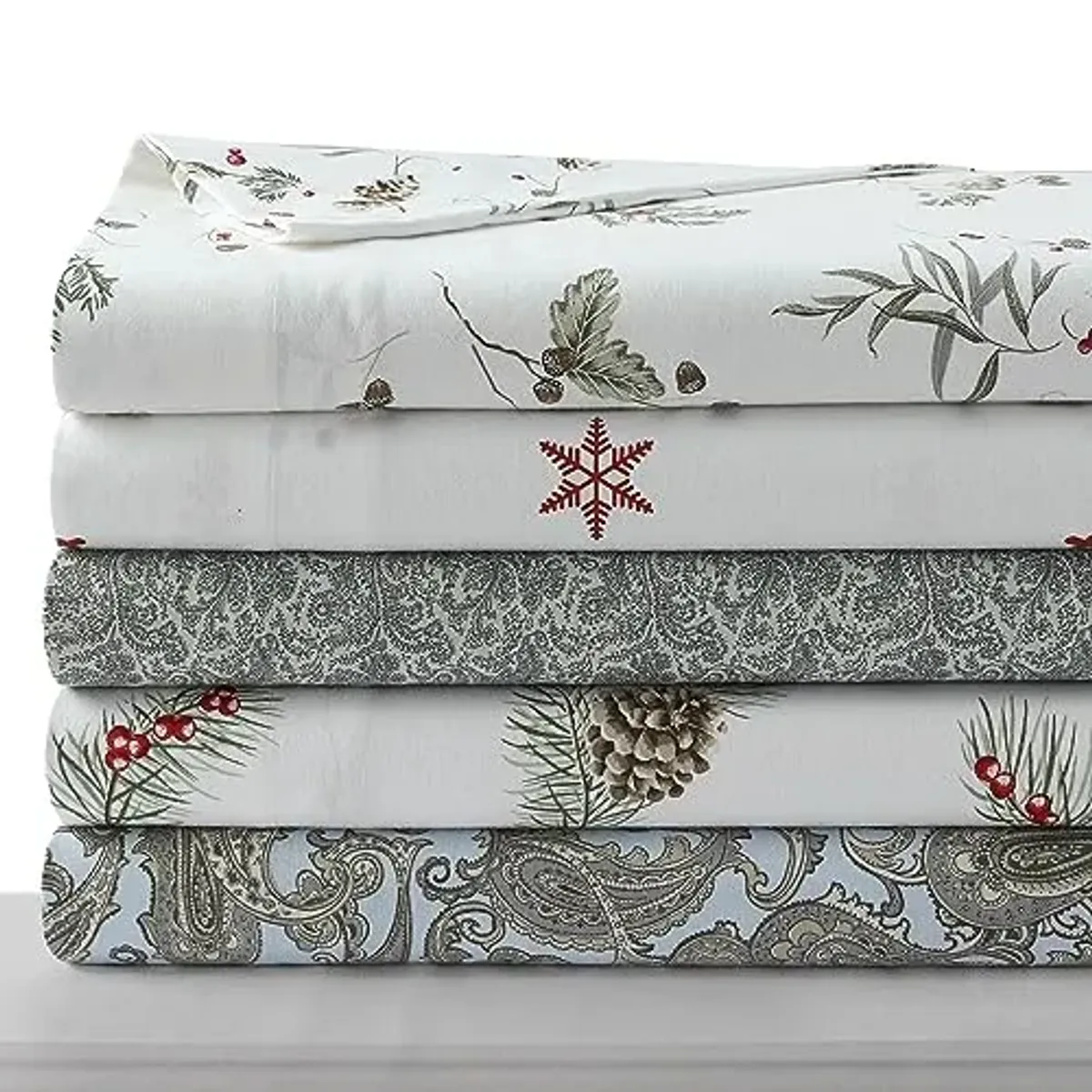 Tribeca Living 100% Cotton King Pillowcase Set, Ultra-Soft Portuguese Flannel Bedding, Envelope Closure, 170-GSM Cozy Flannel, Two Pillowcases, Harmony