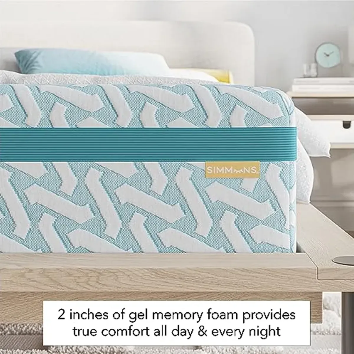 Simmons Blue Dream Gel Memory Foam Mattress: 10'' Medium Firmness Twin Size Mattress - Pressure Relief, Motion Separation, CertiPUR-US Certified - Single Bed in a Box