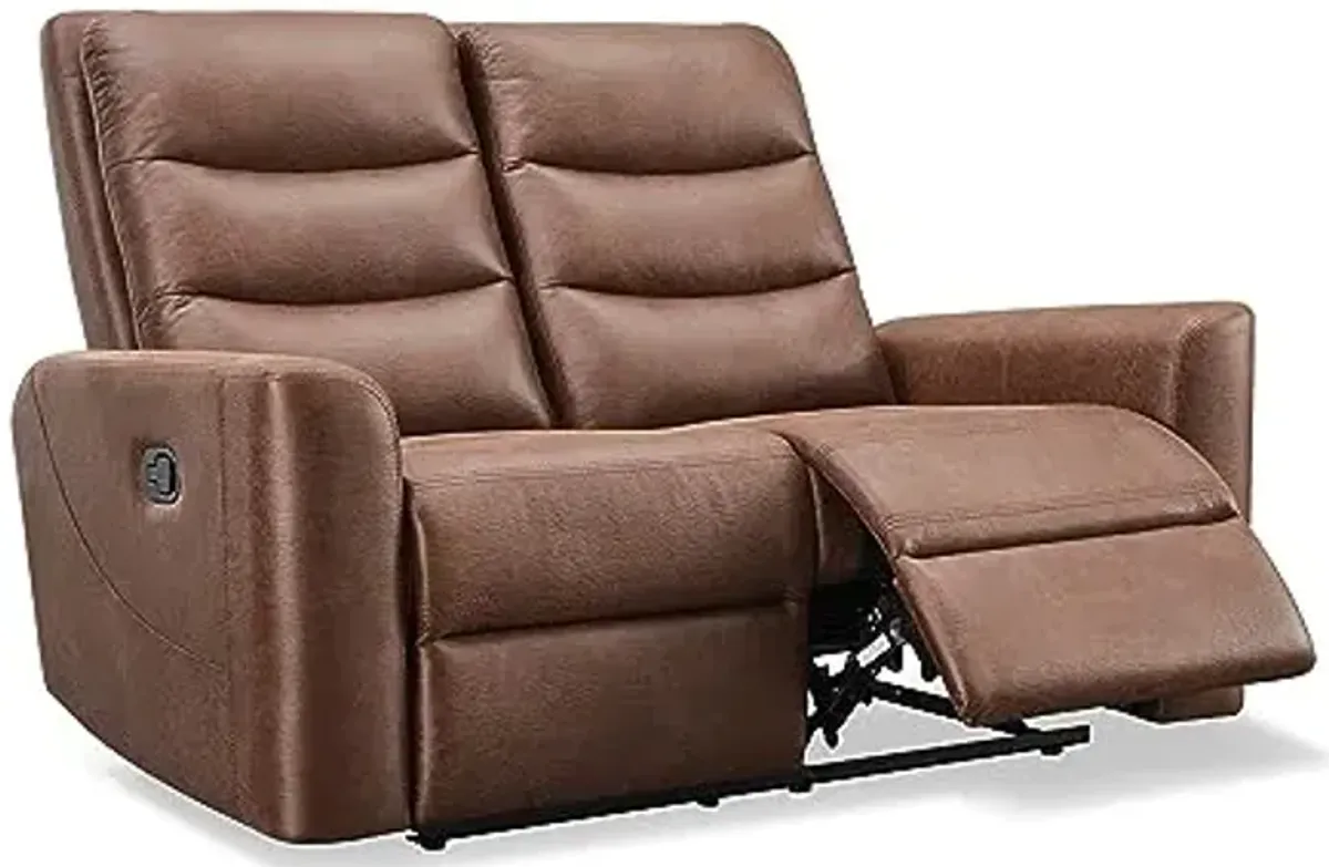 Abbyson Living Rover Lever Loveseat - Fabric Upholstery, Manual Reclining, Brown
