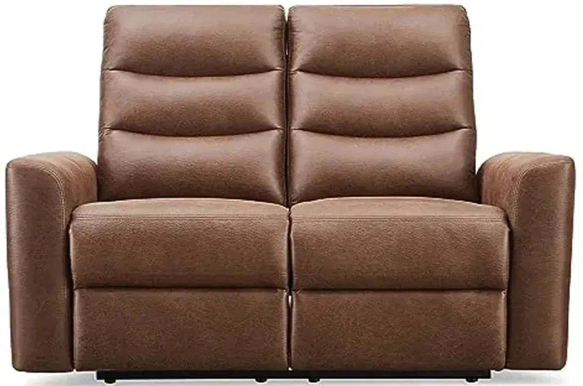 Abbyson Living Rover Lever Loveseat - Fabric Upholstery, Manual Reclining, Brown