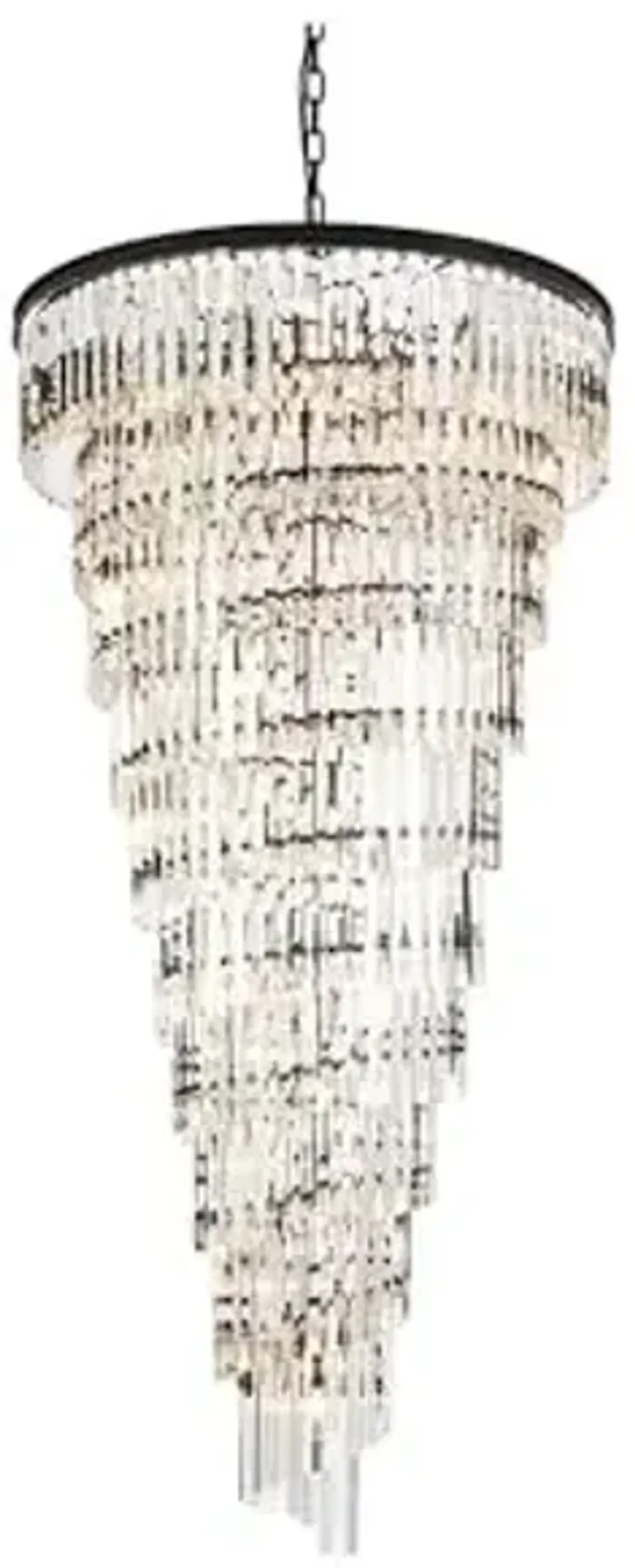 Elegant Lighting Sydney 36.5 inch Spiral Crystal Chandelier in Matte Black