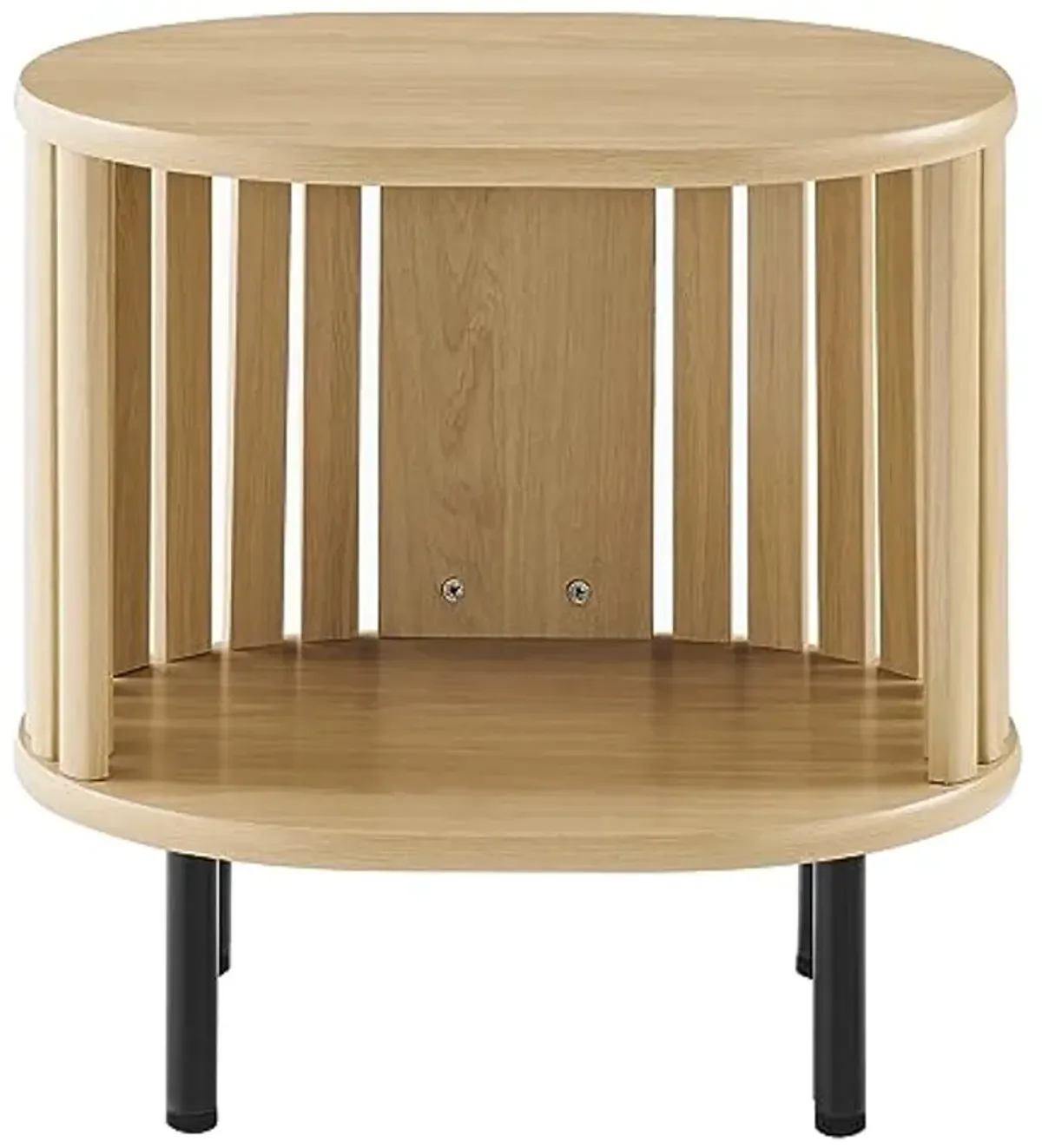 Modway Fortitude Wood Side Table with Open Center Storage in Oak