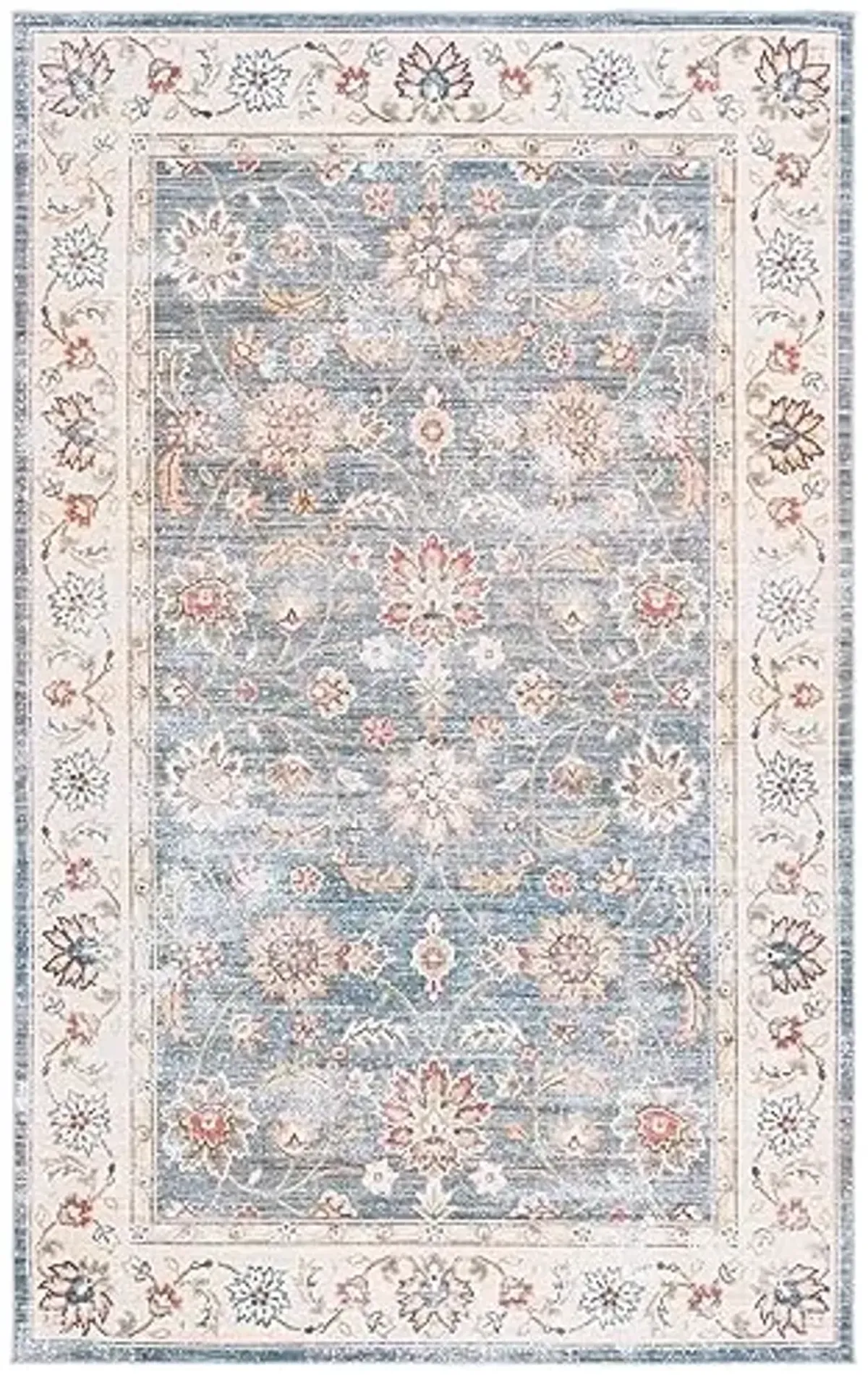 SAFAVIEH Washable Rug Arizona Collection - 4' x 6', Green & Beige, Slip Resistant & Easy to Clean, Ideal for Foyer, Kitchen, Nursery, Office, Bedroom (ARZ112Y)