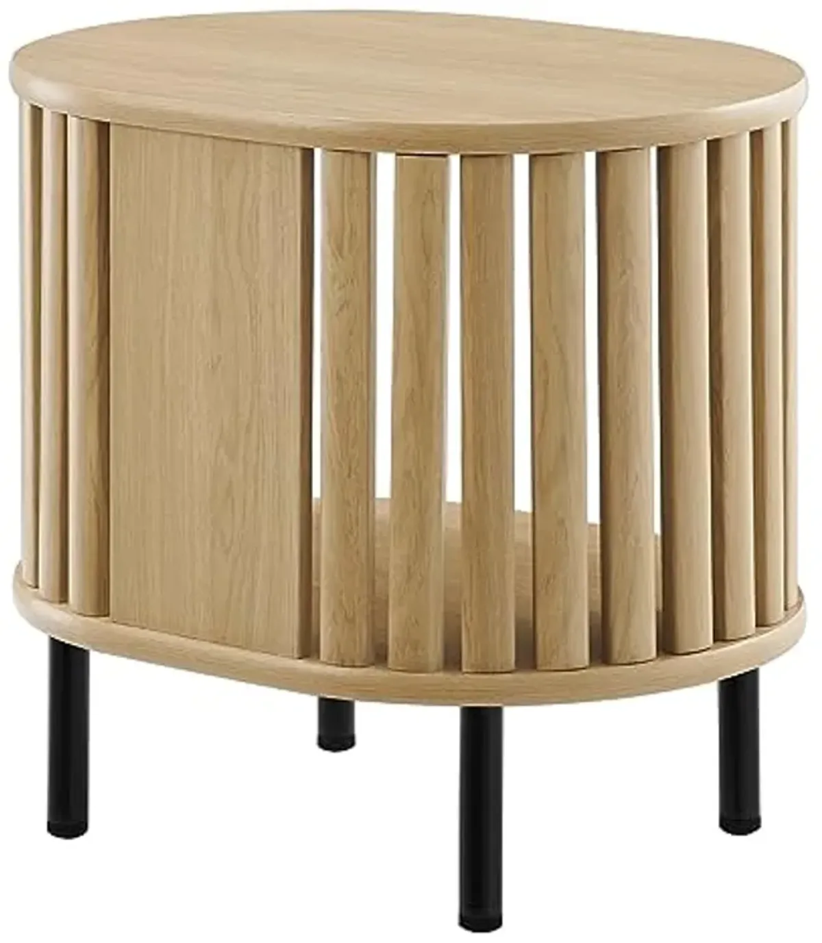 Modway Fortitude Contemporary Side Table with Open Storage, Oak