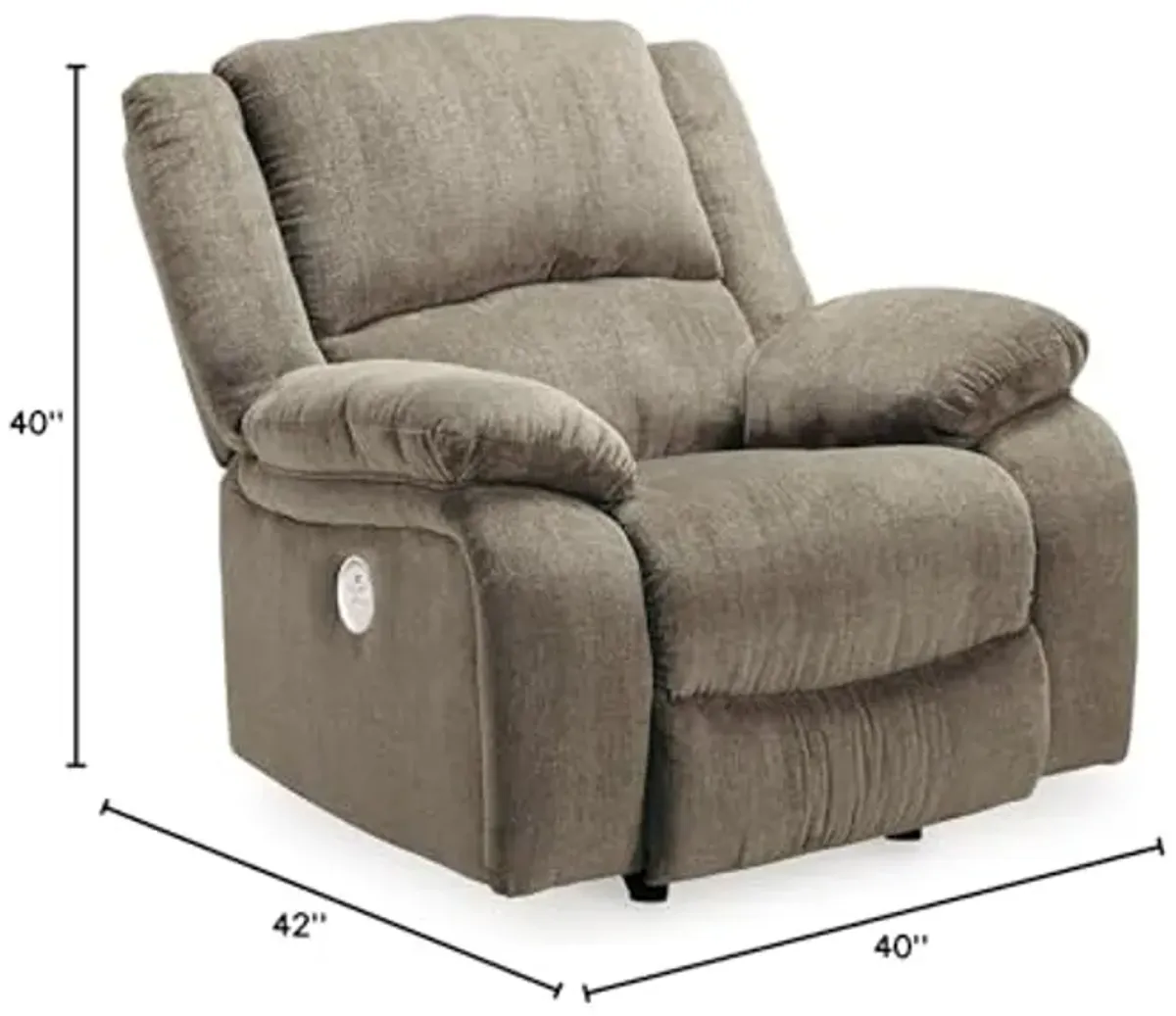 Signature Design by Ashley Draycoll Contemporary Power Rocker Recliner, Grayish Brown