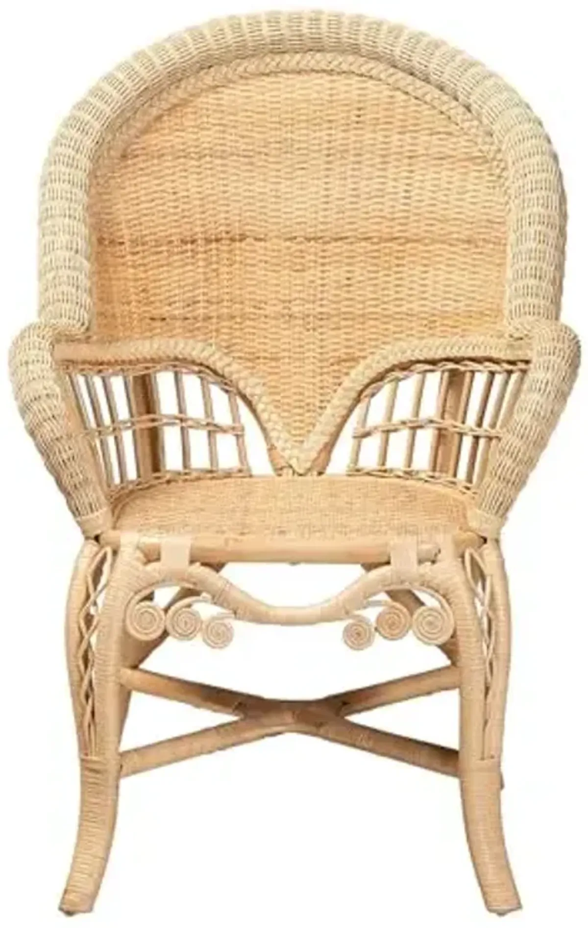Baxton Studio Bali & pari Ratu Natural Rattan Accent Chair, Natural