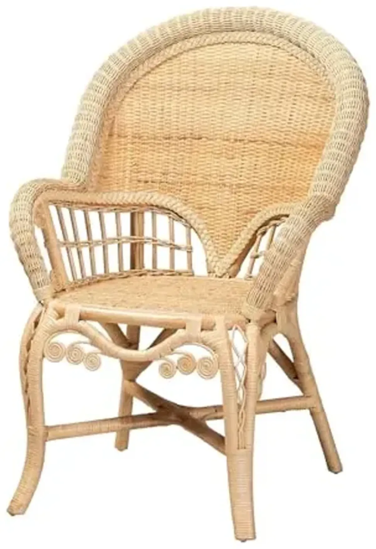 Baxton Studio Bali & pari Ratu Natural Rattan Accent Chair, Natural