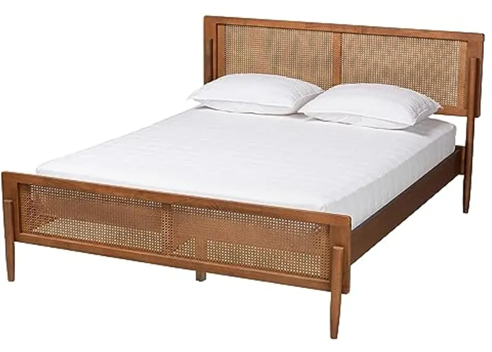 Baxton Studio Gardwin Bed (Platform), Queen, Ash Walnut/Light Brown