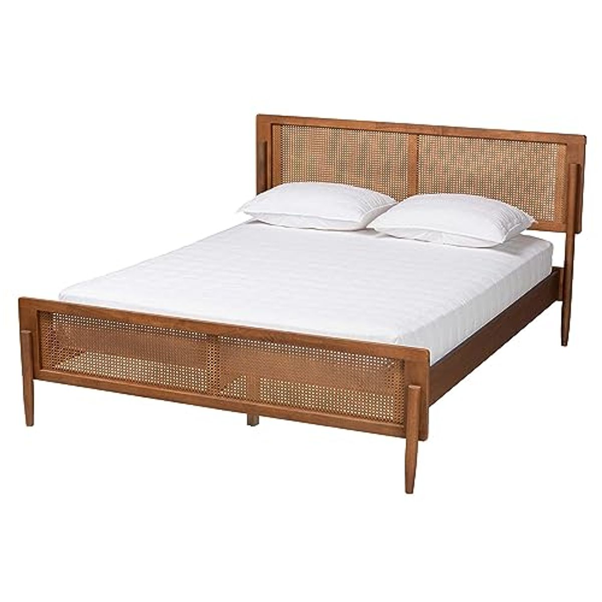 Baxton Studio Gardwin Bed (Platform), Queen, Ash Walnut/Light Brown