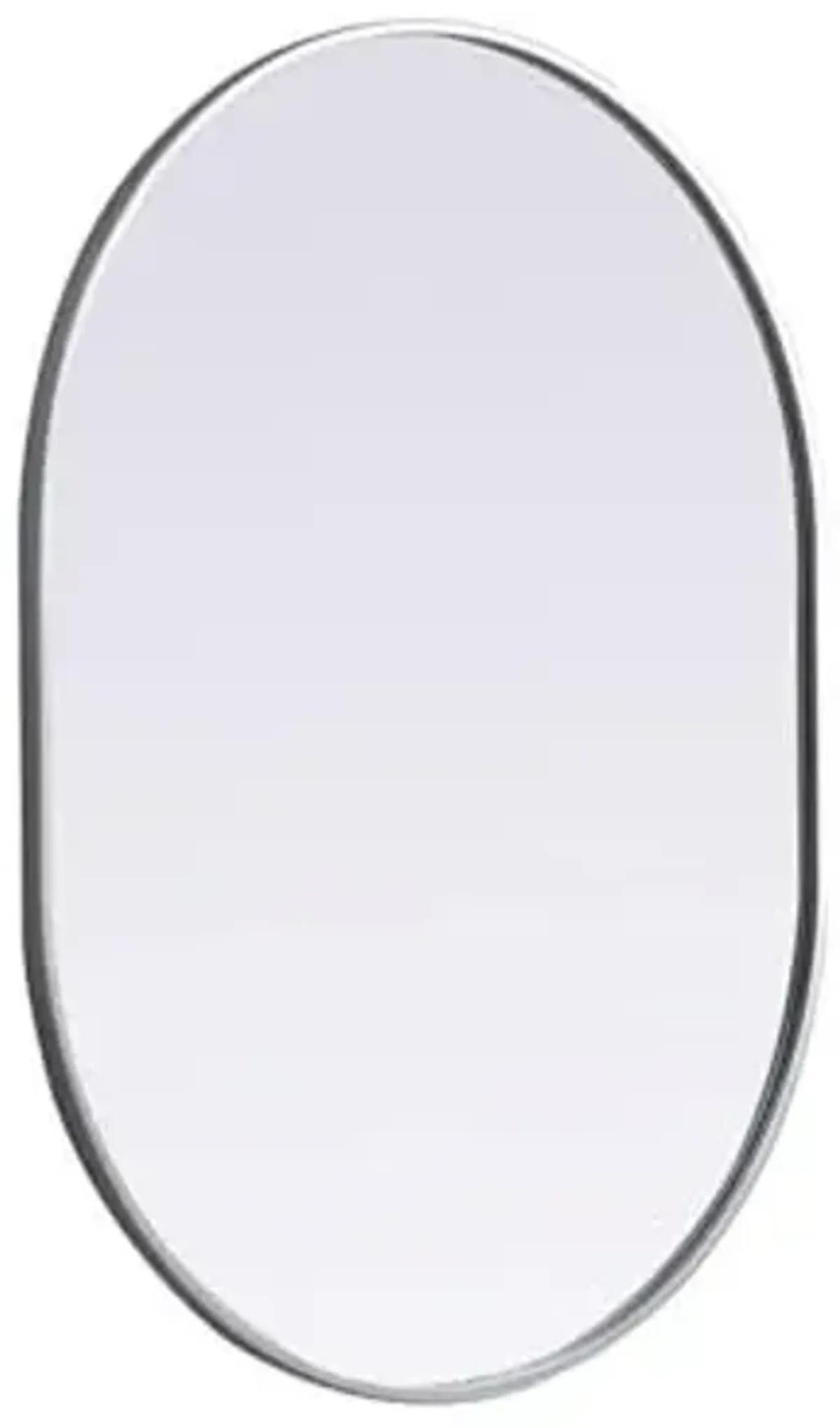Elegant Lighting Metal Frame Oval Mirror 30x40 Inch in Silver