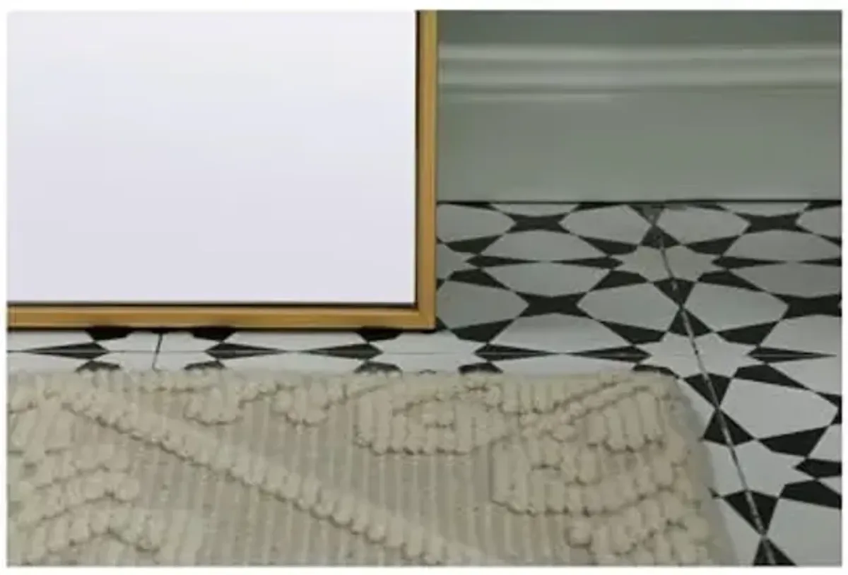 Elegant Lighting Metal Frame Arch Full Length Mirror 28x66 Inch in Brass