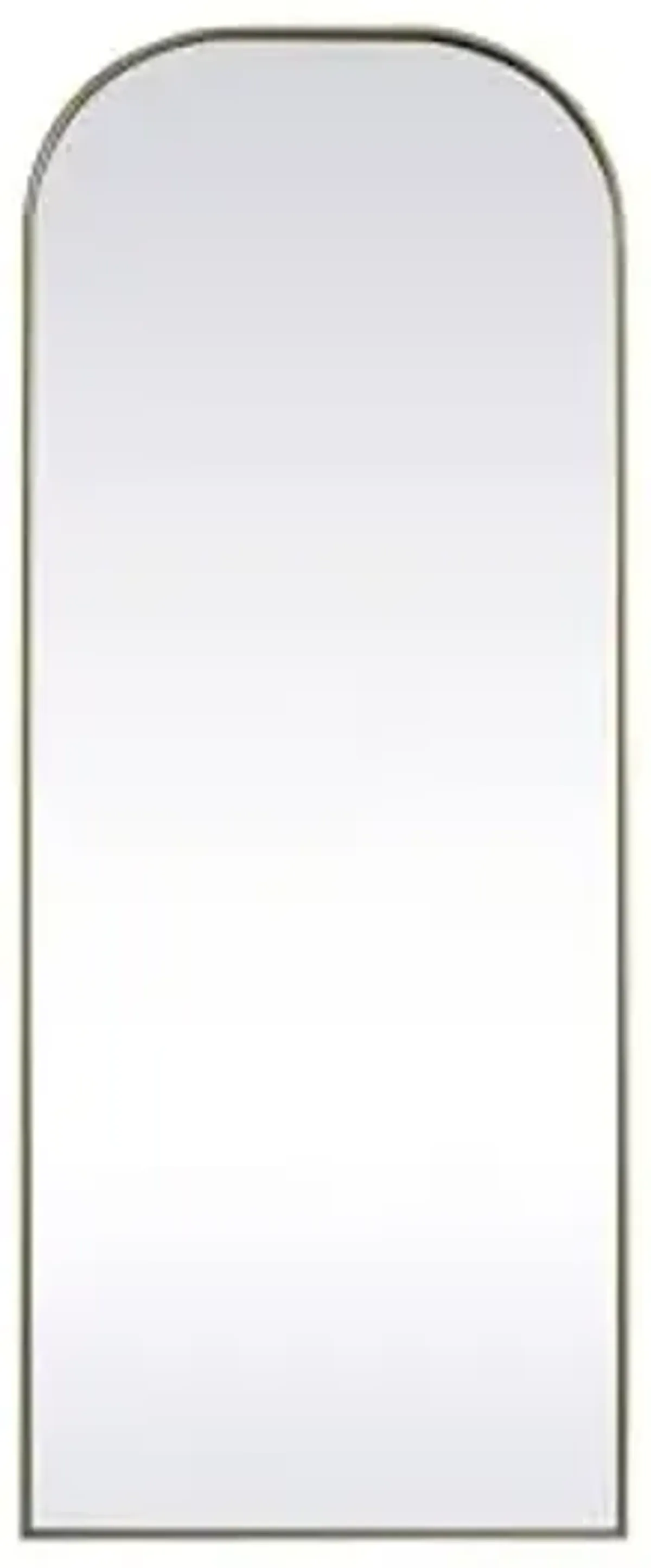 Elegant Lighting Metal Frame Arch Full Length Mirror 28x74 Inch in Brass