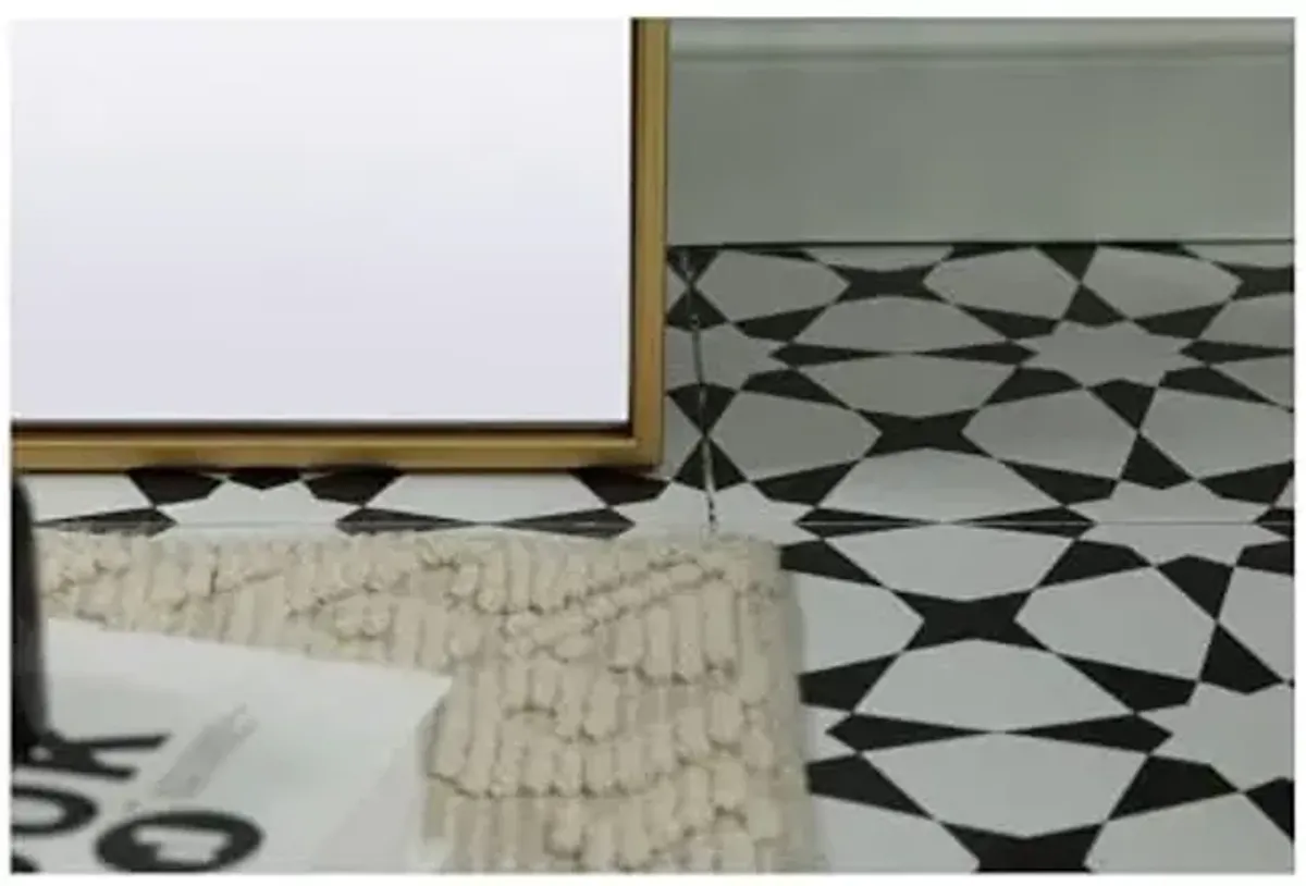 Elegant Lighting Metal Frame Arch Full Length Mirror 35x66 Inch in Brass