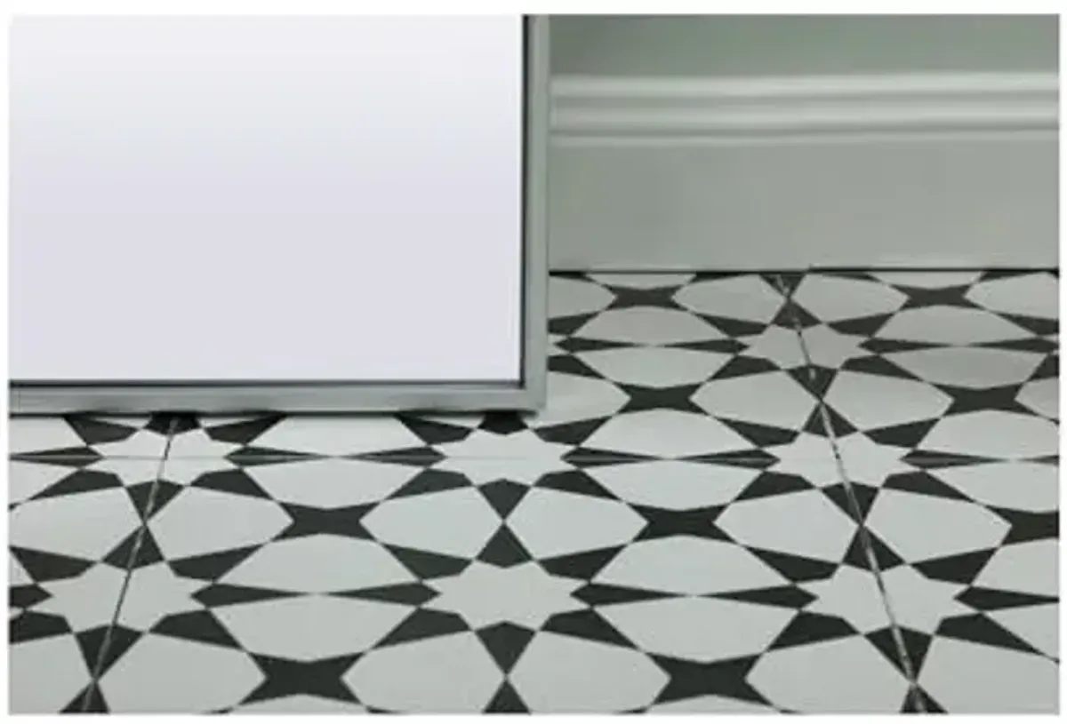 Elegant Decor Blaire 28x74 Arch Modern Iron/Wood Full Length Mirror in Silver